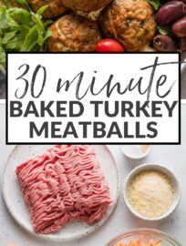 Looking for simple, healthy foods that everyone will happily scarf down? These Baked Turkey Meatballs are just the ticket! Full of lean protein with a few vegetables snuck in, they're easy to prepare, reheat well, and a good size and texture for even the littlest diners. Not to mention, extremely delicious!