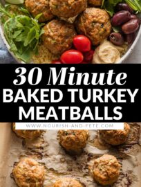 Looking for simple, healthy foods that everyone will happily scarf down? These Baked Turkey Meatballs are just the ticket! Full of lean protein with a few vegetables snuck in, they're easy to prepare, reheat well, and a good size and texture for even the littlest diners. Not to mention, extremely delicious!