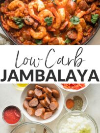 An easy recipe for Jambalaya without rice comes together quickly for a flavorful and flexible meal. Add rice - or don't! - as desired!