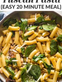 This simple Tuscan-inspired Pasta with Cannellini Beans is shockingly fast and easy to make, but delivers big flavors in a satisfying one-pan meal.