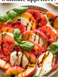 Add stone fruit for a sweet summery twist on a classic: this juicy, sunset-hued Peach Caprese Salad is a gorgeous side, snack, or light meal for the warmest days of the year. Fresh basil leaves and a drizzle of rich balsamic glaze tie it all together with no fuss.