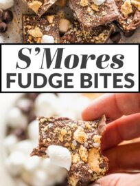 The easiest and best S'mores Fudge -- 10 minutes to prep, 5 ingredients, and no baking needed! Perfect for summer and making with kids!