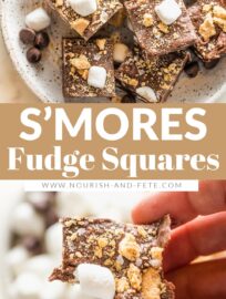 The easiest and best S'mores Fudge -- 10 minutes to prep, 5 ingredients, and no baking needed! Perfect for summer and making with kids!