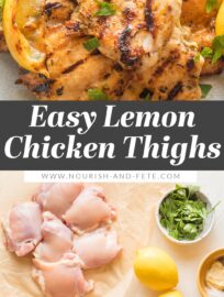 With a simple marinade and a quick cooking time, these tender Lemon Chicken Thighs will be a new family favorite. Juicy, flavorful, and easy to make on the grill or the stovetop.