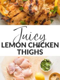 With a simple marinade and a quick cooking time, these tender Lemon Chicken Thighs will be a new family favorite. Juicy, flavorful, and easy to make on the grill or the stovetop.