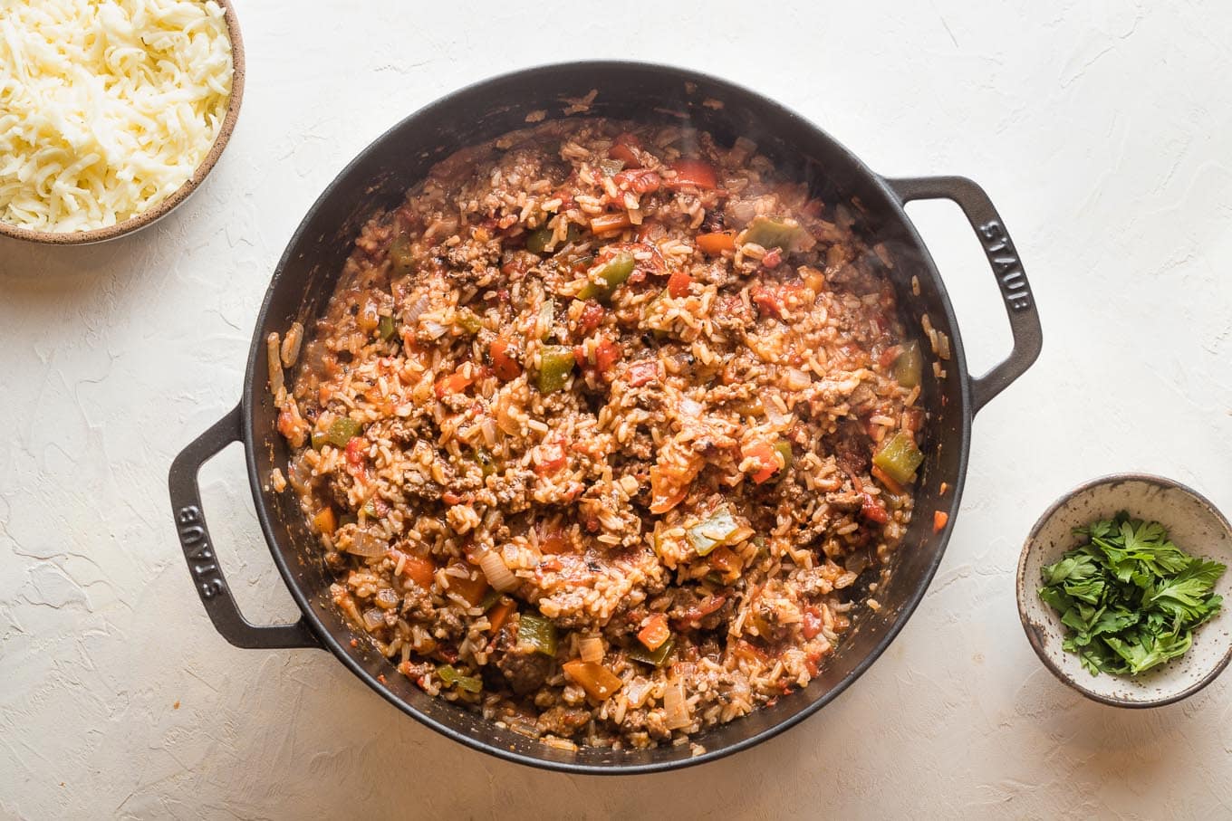 Rice cooked and plump after about 20 minutes of covered cooking time.