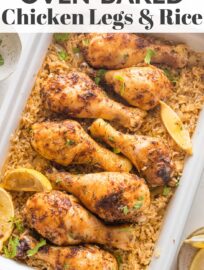 This easy recipe for Oven Baked Chicken Legs and Rice is loaded with flavor and perfect for a cozy supper. It uses simple, real food ingredients, requires just 10 minutes of prep, and cooks away in the oven while you enjoy your day.
