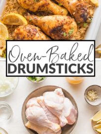 This easy recipe for Oven Baked Chicken Legs and Rice is loaded with flavor and perfect for a cozy supper. It uses simple, real food ingredients, requires just 10 minutes of prep, and cooks away in the oven while you enjoy your day.