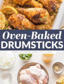 This easy recipe for Oven Baked Chicken Legs and Rice is loaded with flavor and perfect for a cozy supper. It uses simple, real food ingredients, requires just 10 minutes of prep, and cooks away in the oven while you enjoy your day.