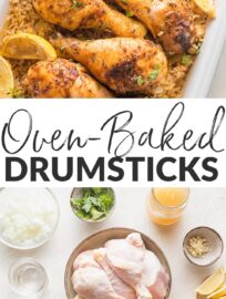 This easy recipe for Oven Baked Chicken Legs and Rice is loaded with flavor and perfect for a cozy supper. It uses simple, real food ingredients, requires just 10 minutes of prep, and cooks away in the oven while you enjoy your day.