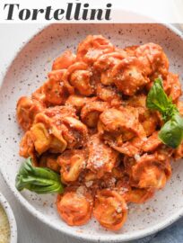 This easy Tortellini with Creamy Tomato Sauce delivers a delicious, real food dinner in just 15 minutes. The tortellini cook right in the sauce for a true one pan wonder with rich flavor.