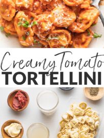 This easy recipe for tortellini with creamy tomato sauce will help you make a delicious, real food dinner in just 15 minutes! The tortellini cook right in the sauce for a true one pan wonder with rich flavor.