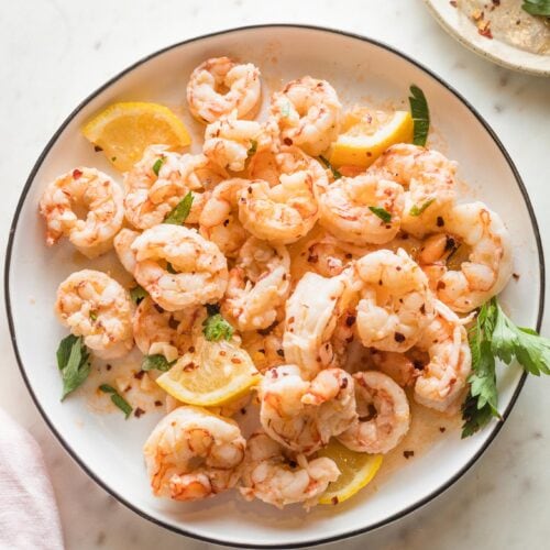 Red Argentine Shrimp (and the best pan sauce!) - Nourish and Fete