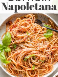 Pasta Napoletana is an ultra-fast, easy, and economical dinner option -- that's also delicious! With a simple yet flavorful sauce, tender pasta, and plenty of Parmesan cheese, everyone can enjoy this lovely Italian-inspired meal.