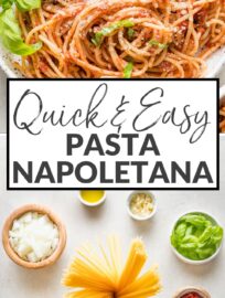 Pasta Napoletana is an ultra-fast, easy, and economical dinner option -- that's also delicious! With a simple yet flavorful sauce, tender pasta, and plenty of Parmesan cheese, everyone can enjoy this lovely Italian-inspired meal.