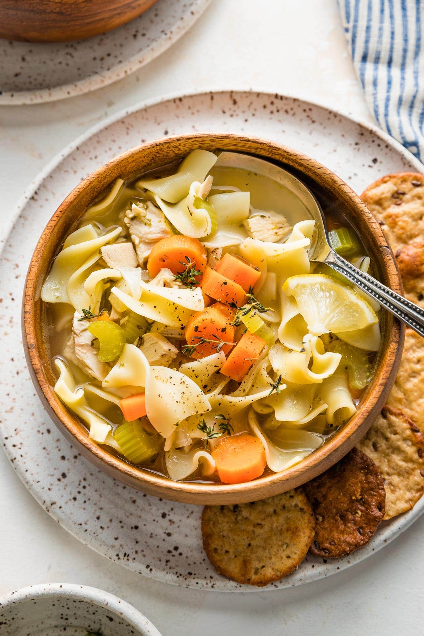 Chicken Noodle Soup With Egg Noodles Nourish And Fete