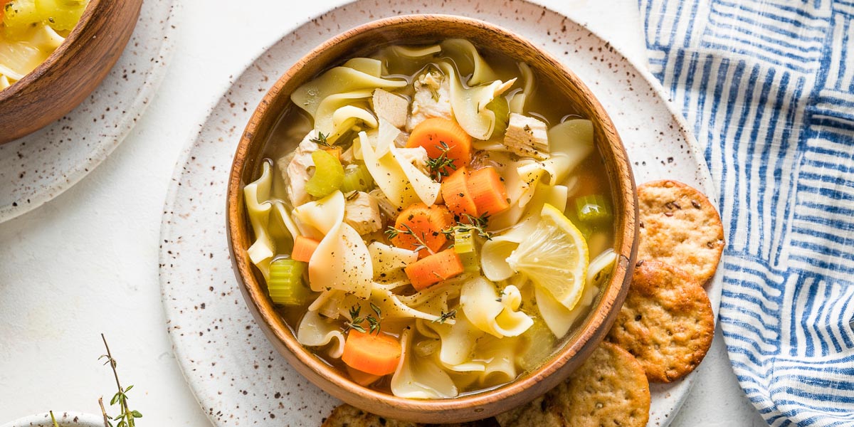 Chicken Noodle Soup with Egg Noodles - Nourish and Fete