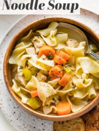 This cozy, classic Chicken Noodle Soup with Egg Noodles tastes like a long-simmering labor of love but is ready in about 30 minutes. Perfect for a sick day or chilly evening when need something comforting and delicious yet quick.