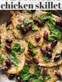 Easy yet elegant, this Chicken with Kalamata Olives recipe is done in about 20 minutes and takes just one pan. You'll love the tender chicken breasts, briny olives, and luxurious pan sauce that brings it all together. Kids tend to like just the chicken and sauce, so it’s family-friendly, too.