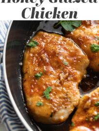 This 20-minute honey garlic chicken skillet has tender, seasoned chicken breasts with an easy-to-make glaze that manages to be sticky and smooth, sweet and savory all at once.