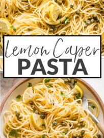 This easy Lemon Caper Pasta recipe uses just a handful of ingredients and takes about 20 minutes, yet tastes fresh and flavorful. It's a lovely simple meal by itself, or an elegant side dish to chicken, fish, or shrimp.