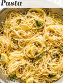 This easy Lemon Caper Pasta recipe uses just a handful of ingredients and takes about 20 minutes, yet tastes fresh and flavorful. It's a lovely simple meal by itself, or an elegant side dish to chicken, fish, or shrimp.