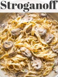 This vegetarian Mushroom Stroganoff is creamy, savory, and satisfying--and takes less than 30 minutes to get on the table. Greek yogurt enriches the silky, tangy sauce, while thyme perfectly complements the hearty mushrooms.