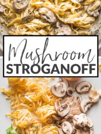 This vegetarian Mushroom Stroganoff is creamy, savory, and satisfying--and takes less than 30 minutes to get on the table. Greek yogurt enriches the silky, tangy sauce, while thyme perfectly complements the hearty mushrooms.