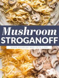 This vegetarian Mushroom Stroganoff is creamy, savory, and satisfying--and takes less than 30 minutes to get on the table. Greek yogurt enriches the silky, tangy sauce, while thyme perfectly complements the hearty mushrooms.