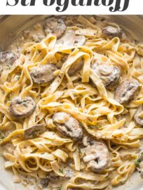 This vegetarian Mushroom Stroganoff is creamy, savory, and satisfying--and takes less than 30 minutes to get on the table. Greek yogurt enriches the silky, tangy sauce, while thyme perfectly complements the hearty mushrooms.