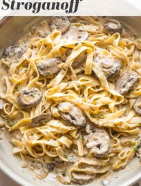 This vegetarian Mushroom Stroganoff is creamy, savory, and satisfying--and takes less than 30 minutes to get on the table. Greek yogurt enriches the silky, tangy sauce, while thyme perfectly complements the hearty mushrooms.