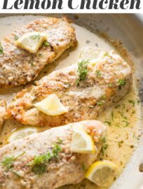 Creamy Lemon Chicken makes a delicious and easy meal ready in just 25 minutes! With tender pan-fried chicken breasts coated in a creamy garlic lemon sauce, this is a restaurant-worthy family dinner, all in one skillet.