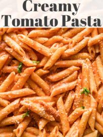 You'll love that this recipe for Creamy Tomato Pasta comes together fast with simple ingredients. Tender pasta gets coated in a silky tomato sauce that only tastes decadent, without requiring a ton of cream.