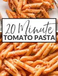 You'll love that this recipe for Creamy Tomato Pasta comes together fast with simple ingredients. Tender pasta gets coated in a silky tomato sauce that only tastes decadent, without requiring a ton of cream.