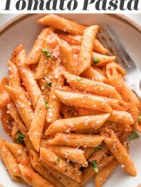 You'll love that this recipe for Creamy Tomato Pasta comes together fast with simple ingredients. Tender pasta gets coated in a silky tomato sauce that only tastes decadent, without requiring a ton of cream.