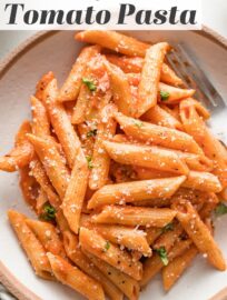 You'll love that this recipe for Creamy Tomato Pasta comes together fast with simple ingredients. Tender pasta gets coated in a silky tomato sauce that only tastes decadent, without requiring a ton of cream.