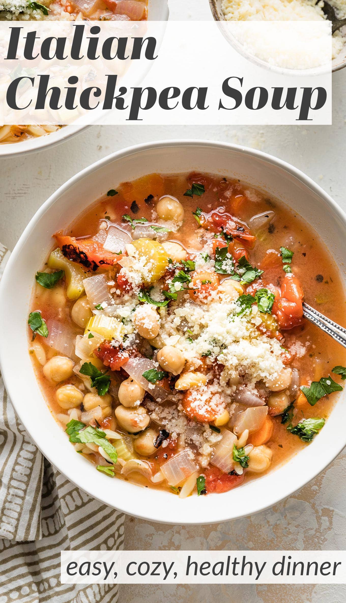 Italian Chickpea Soup (25 Minutes) - Nourish and Fete