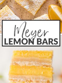 Meyer lemon bars are a burst of pure sunshine! Bright, sweet, and tangy custard sits atop a thick, buttery shortbread crust that melts in your mouth. And best of all, they're made in one bowl with just seven ingredients.