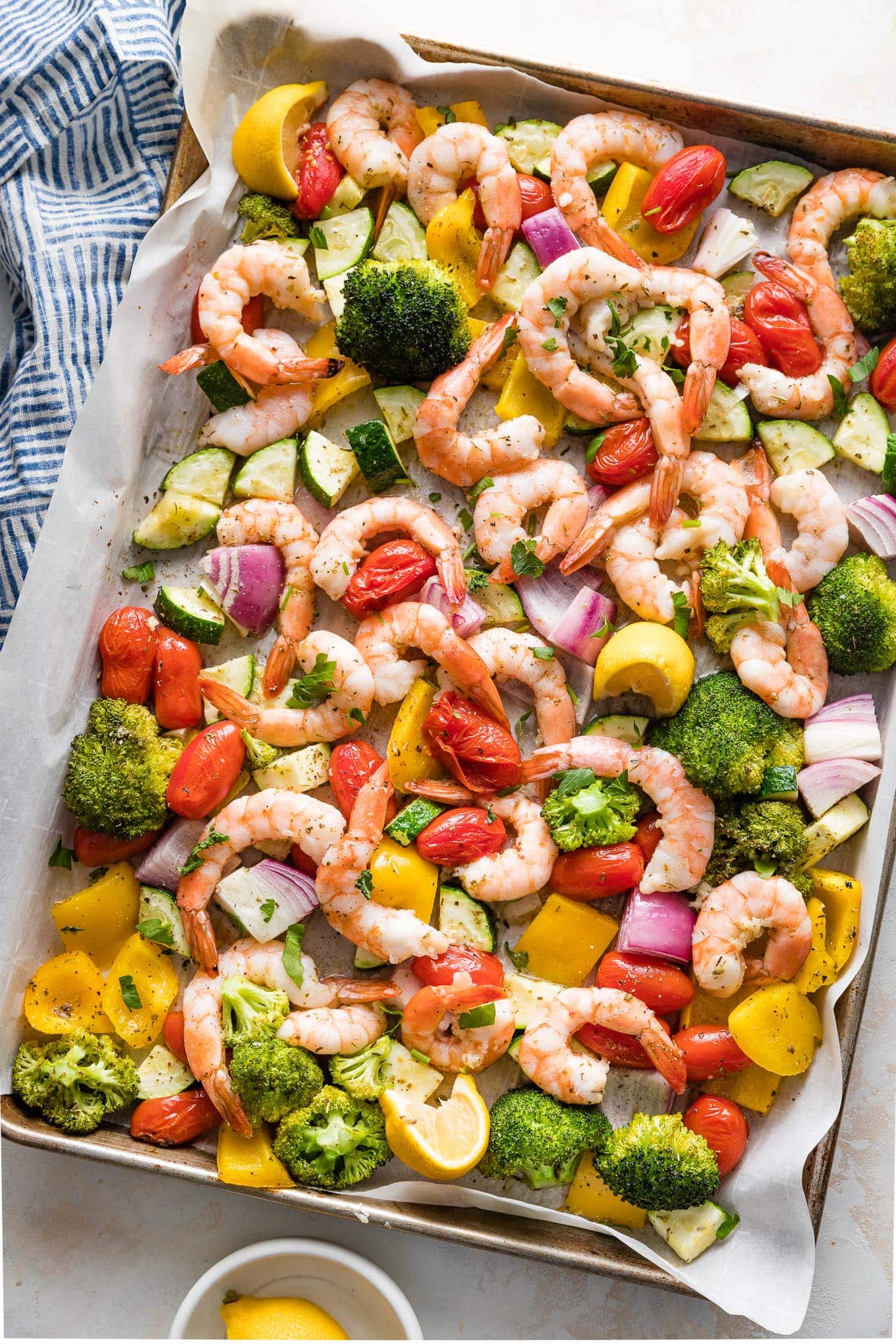 Sheet Pan Shrimp and Veggies - Nourish and Fete