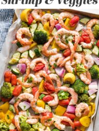 This easy recipe for Sheet Pan Shrimp and Veggies is flavorful and super quick. With tender garlic shrimp and a rainbow of oven-roasted veggies tossed in Italian herbs, this is a breezy dinner or meal prep you'll love to cook and to eat.