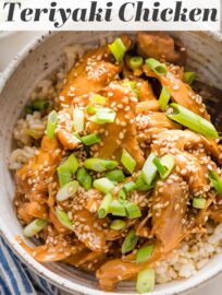 Slow cooker Teriyaki Chicken is utterly delicious and stunningly easy to make. You'll love the shredded chicken coated in a savory, honey-sweetened sauce flavored with garlic, ginger, and sesame oil. Pair with rice, steamed veggies, or both for a satisfying and flavorful meal.