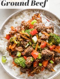 Packed with tender vegetables and a flavorful sesame and ginger-infused sauce, this 25-minute teriyaki ground beef is a terrific dinner recipe you can pull off with minimal energy. Serve over rice, with noodles, or in lettuce cups.