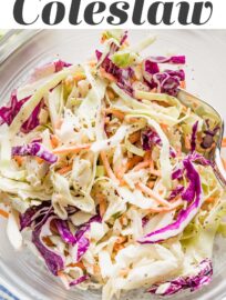 Add this healthy homemade coleslaw to your menu for tastier sandwiches, potlucks, and picnics galore. It's crunchy, fresh, and vibrant, with colorful cabbage, carrots, and a sweet and tangy dressing. Easy to make to your taste from scratch and way better than anything store-bought!