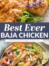 Tender, juicy, and flavorful, this Baja Chicken is easy to make on the stovetop or the grill. No lengthy marinade required! Serve it as a main dish alongside your favorite salad or salsa, or use it in tacos, wraps, or bowls.