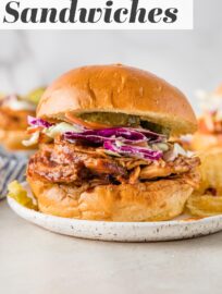 Sweet, tangy, and easy to make, these BBQ Chicken Sandwiches are a brilliant weeknight dinner or casual party meal. With tender slow-cooked chicken, flavorful BBQ sauce, and crisp cabbage slaw piled on toasted buns, this is a meal we enjoy again and again.