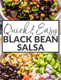 Transform simple ingredients into a fresh and vibrant Black Bean Salsa. It's delicious, takes about 10 minutes, and is great for parties, snacking, or adding to your favorite tacos or bowls.