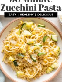 This irresistible pasta with zucchini, corn, and garlicky toasted breadcrumbs is ready in about 25 minutes and uses everyday ingredients. Crisp-tender veggies, a light sauce, and plenty of Parmesan complete the meal.