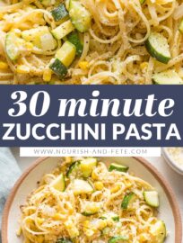 This irresistible pasta with zucchini, corn, and garlicky toasted breadcrumbs is ready in about 25 minutes and uses everyday ingredients. Crisp-tender veggies, a light sauce, and plenty of Parmesan complete the meal.