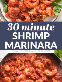 Shrimp Marinara is a meal that feels elegant and tastes amazing, yet can be made completely from scratch in less than 30 minutes. Choose this when you want to make something special without much time or fuss!