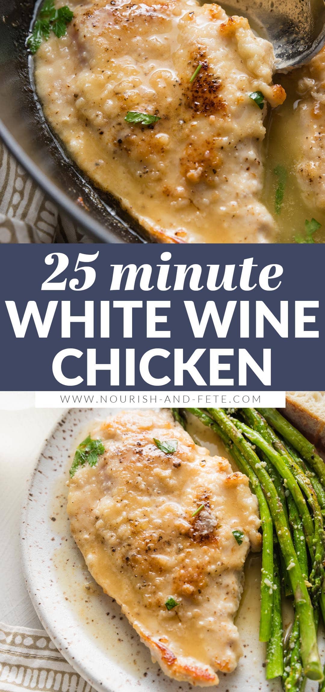Chicken in White Wine Sauce - Nourish and Fete